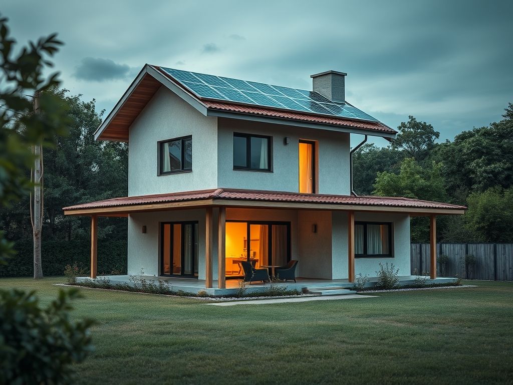 Casa com aquecimento solar