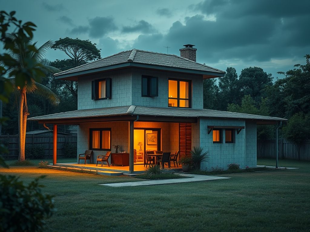 Casa com churrasqueira integrada