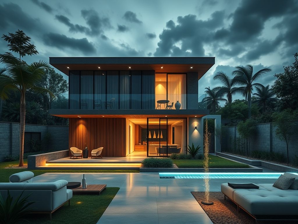 Casa com design contemporâneo
