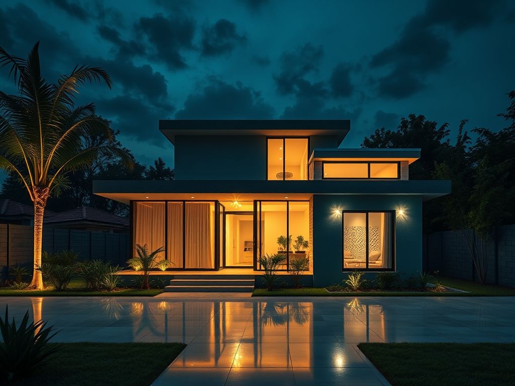 Casa com iluminação LED