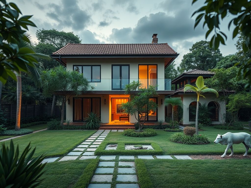 Casa com jardim