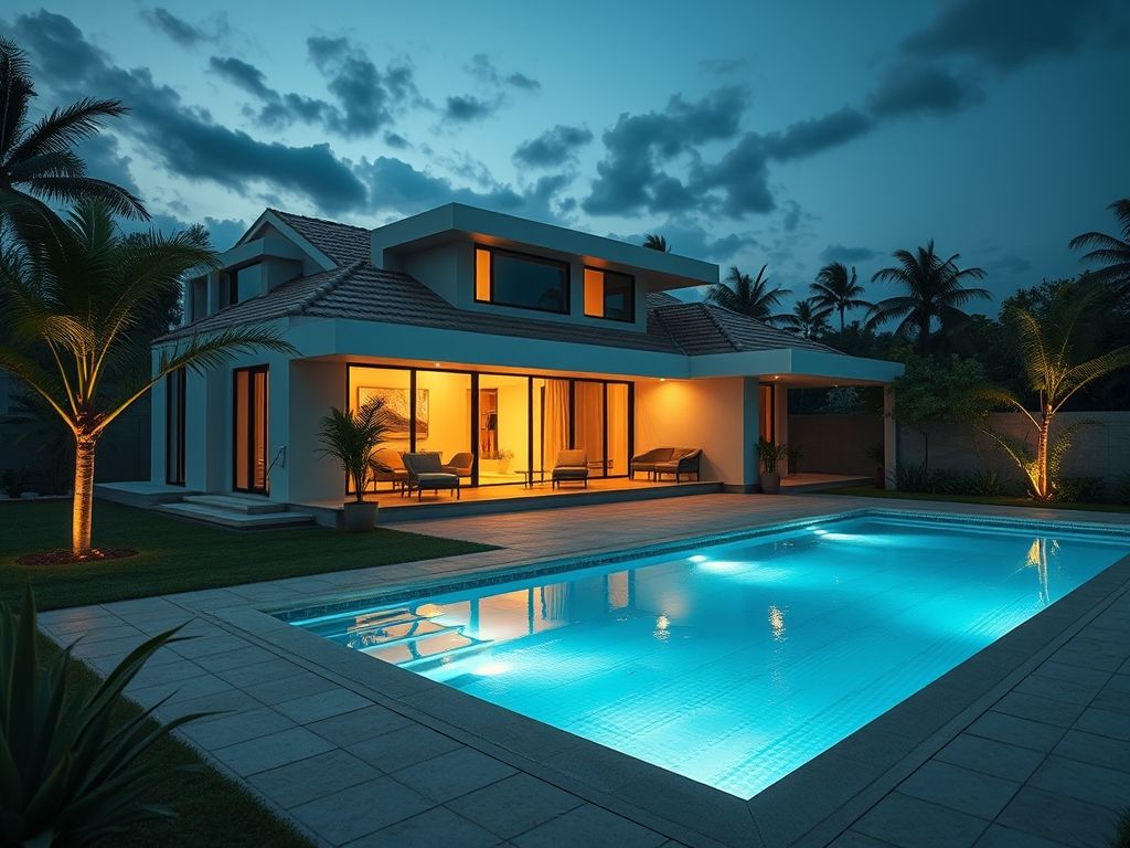 Casa com piscina aquecida