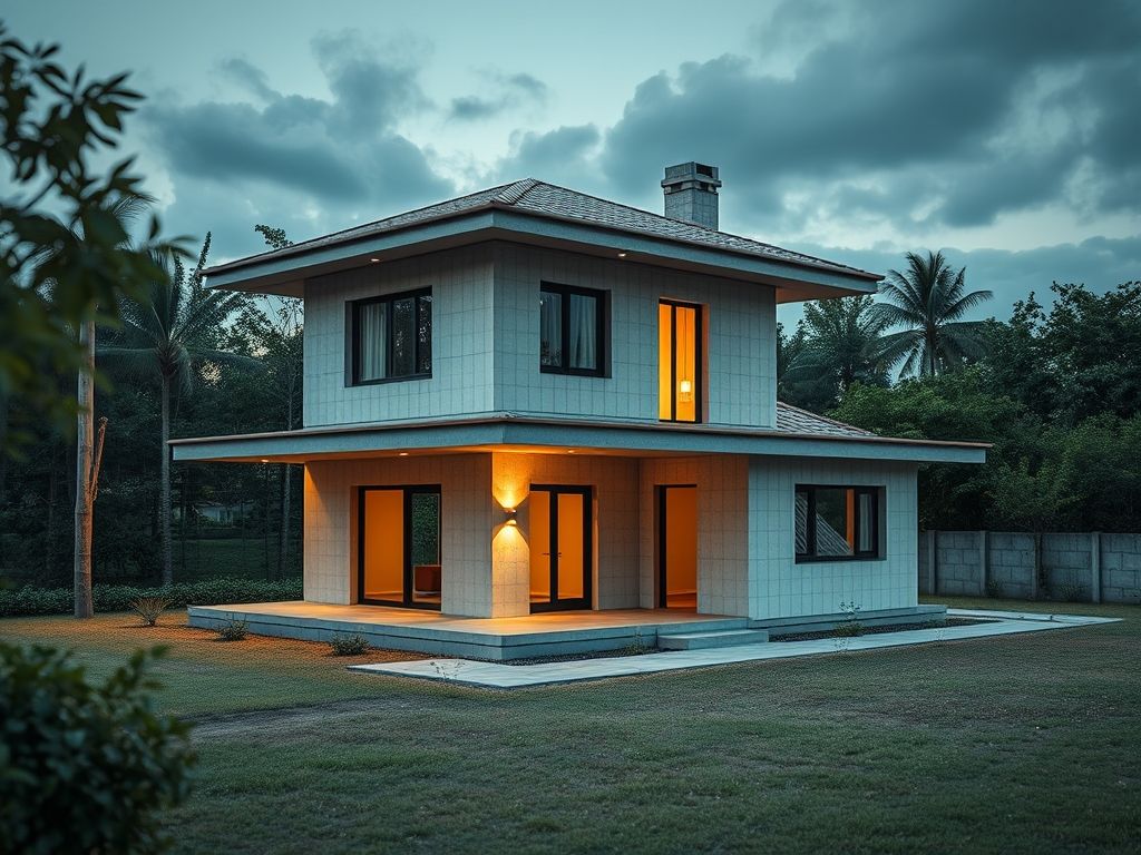 Casa com piso em porcelanato