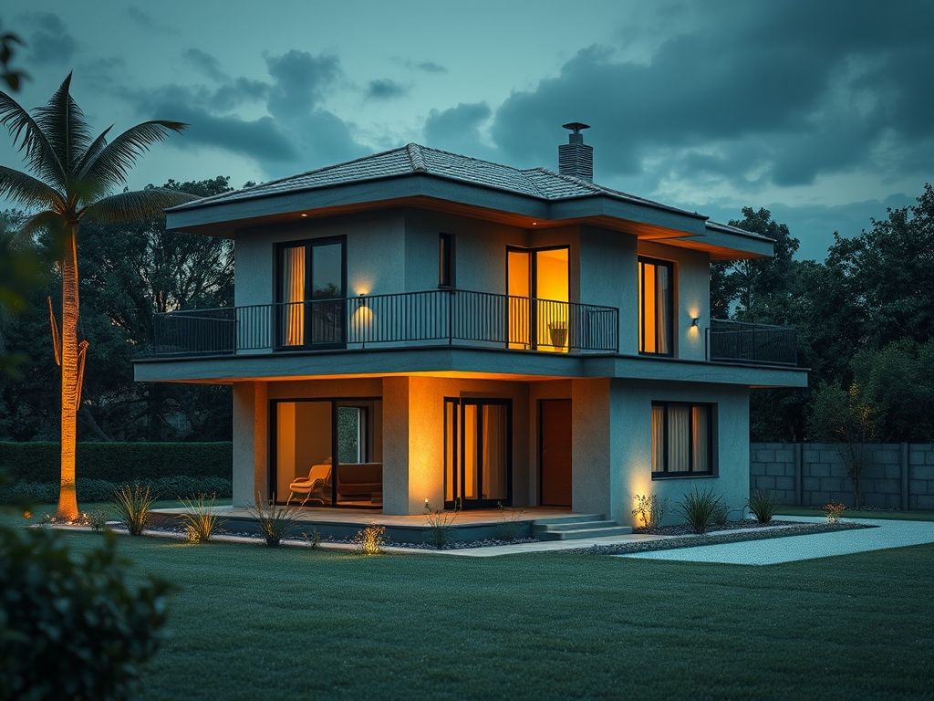 Casa com revestimentos modernos
