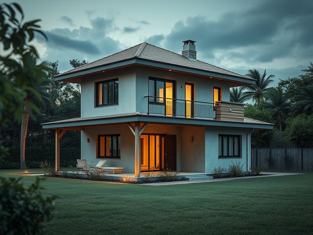 Casa com varanda fechada